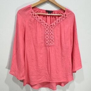 Women's Zac & Rachel 3/4 Sleeve Eyelet Tunic Top